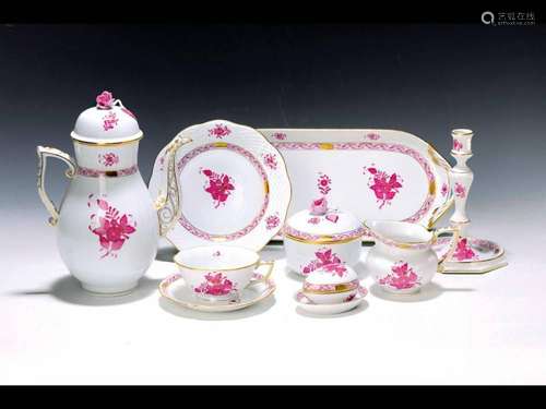 tea service, Herend Hungary, decor Apponyi purple