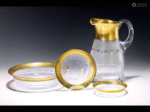 Dessert service and large jug, Moser Karlsbad,\'Splendid\'