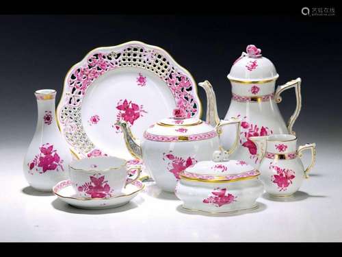 Tea service, Herend, Apponyi purple, 20th century