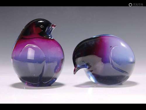 Two glass sculptures, Livio Seguso, born 1930,\'Penguine\'