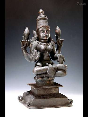 Bronze sculpture, India, 19th century, goddessLakshmi