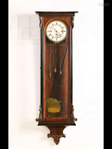 Wall clock with 3 weights, Viennese strike, Danube