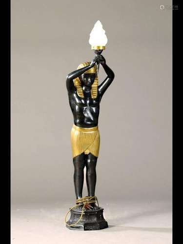 Floor lamp, modern, in the form of an Egyptiantorch