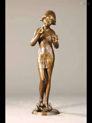 Ladislav Hlina, born 1947, Czech sculptor, girl with