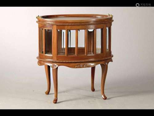 Tray table with display case base, 1 door, 20th century