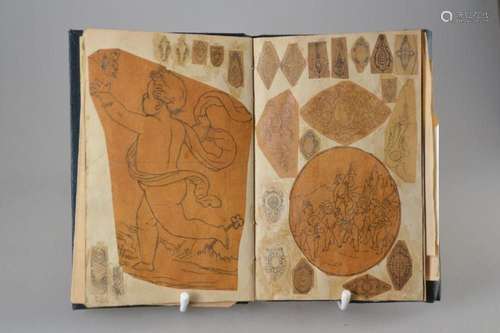 Notebook with sketches by the engraver Gustav Arni