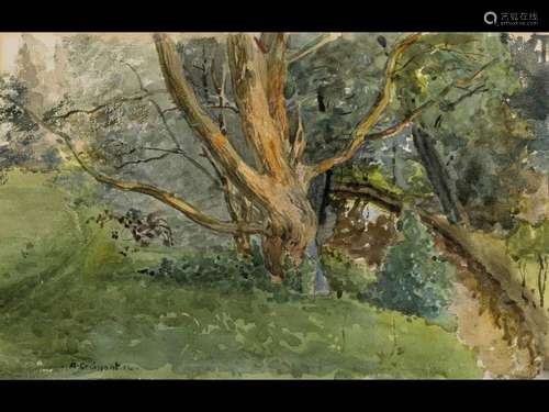 August Croissant, 1870-1941 Landau, gnarled tree by the