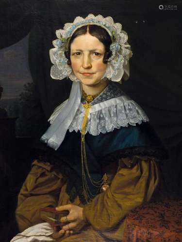 Unknown artist from the 18th century, portraitof a woman