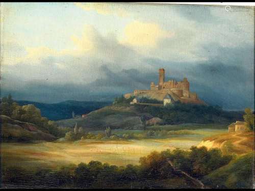 Le Blanc, mid-19th century, vast landscape with a