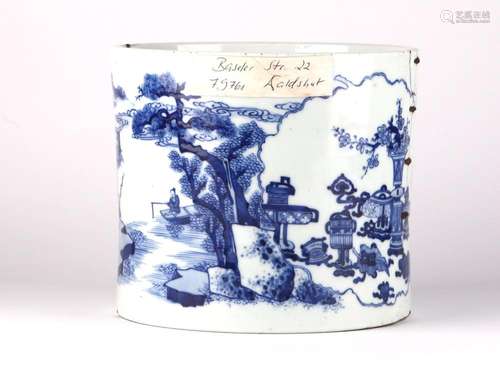 Chinese Blue & White Brush Pot