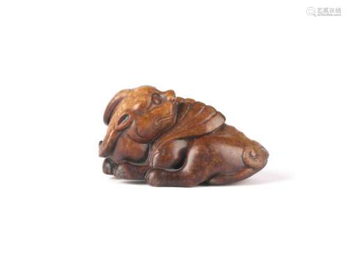 Chinese Carved Brownish Jade Animal