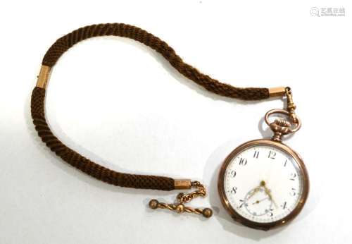 Antique Silver Pocket Watch w Hair Breaded Fob