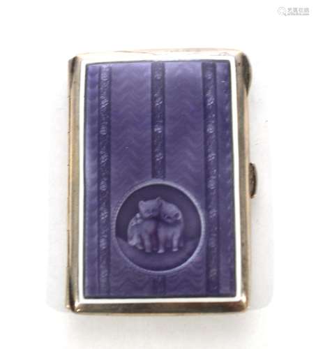 Silver & Purple Enamel Box