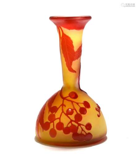 Galle Red Berry Glass Vase