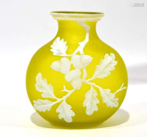 Webb Yellow & White Glass Vase