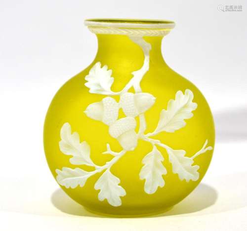 Webb Yellow & White Glass Vase