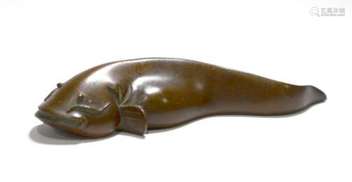 Japanese Bronze Catfish Figure