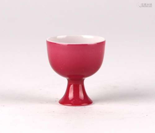 Chinese Carmine Glazed Wine Cup