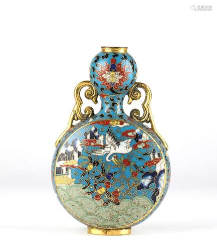 Chinese Cloisonne Flask Vase