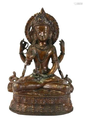 Chinese Tibetan Bronze Buddha Figure