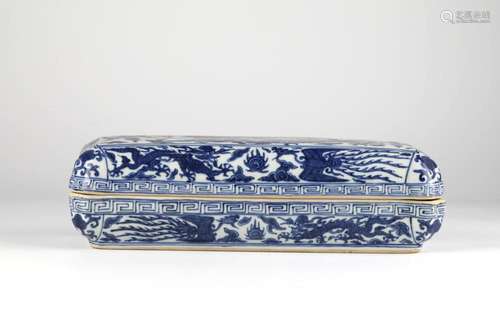 Chinese Blue & White Rectangular Box