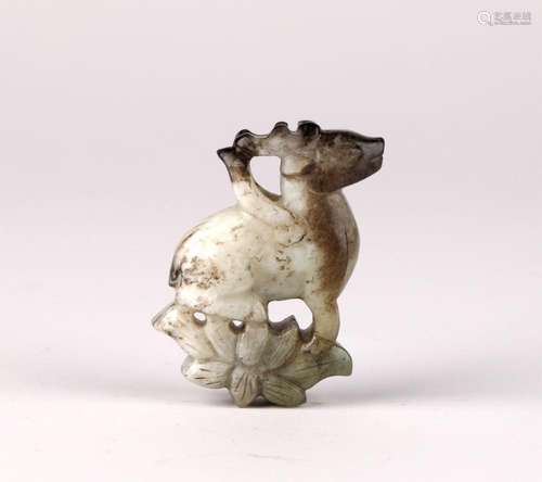 Chinese Carved Jade Figure of Deer