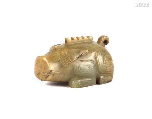 Chinese Archaic Jade Figure of Pig