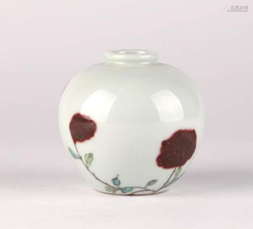 Chinese Famille Rose Apple Jar