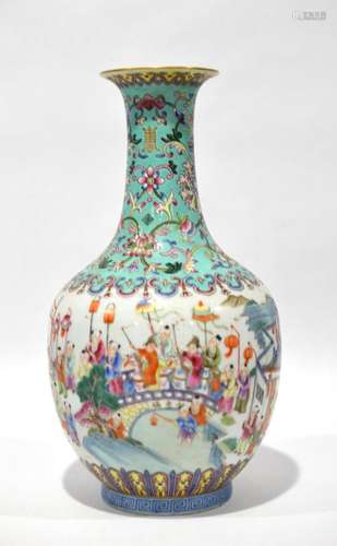 Chinese Famille Rose Bottle Vase