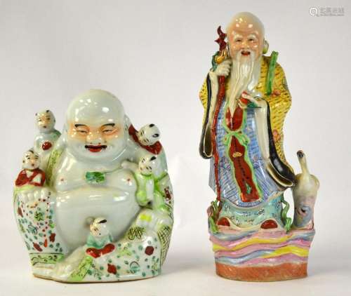 Two Chinese Famille Rose Figure Group