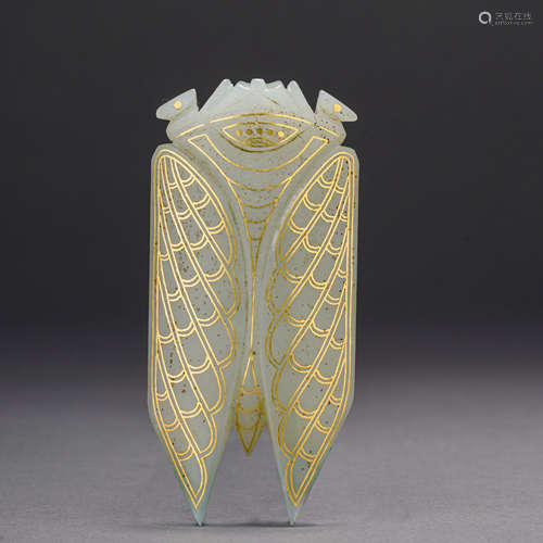 Hetian jade depicting golden cicada