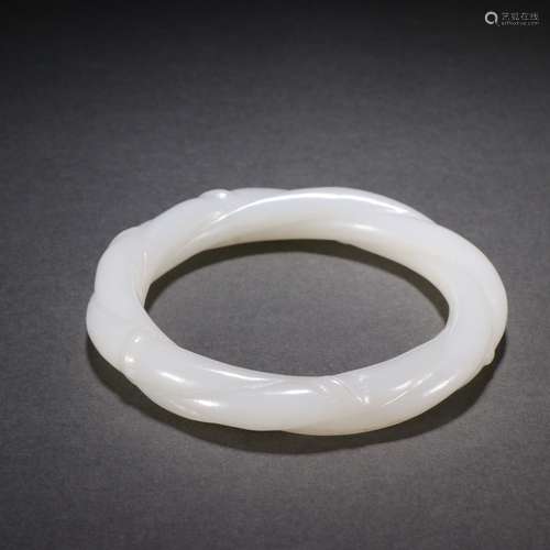 Hetian Jade Seed Material Bamboo Pattern Bracelet