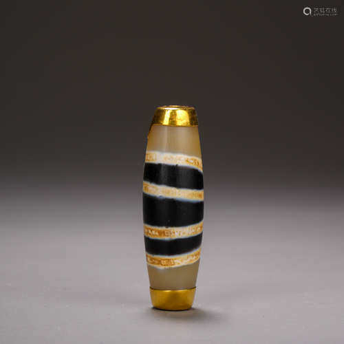 Pure Gold-coated Dzi Beads