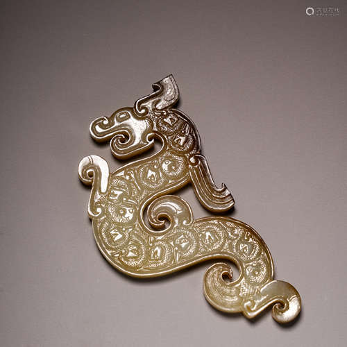 Hetian jade animal pattern bi