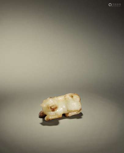 A WHITE AND RUSSET JADE MYTHICAL BEAST Song Dynasty (2)