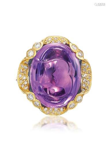 WALLACE CHAN: AMETHYST AND DIAMOND RING