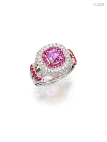 PINK SAPPHIRE AND DIAMOND RING