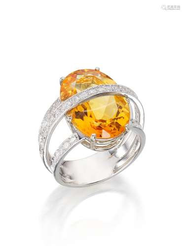 CITRINE AND DIAMOND RING