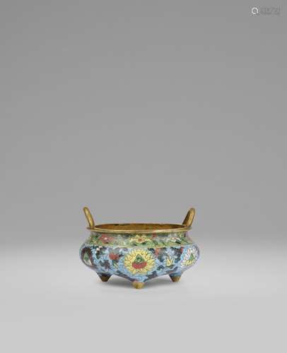 AN EXQUISITE CLOISONNÉ ENAMEL INCENSE BURNER Yuan Dynasty