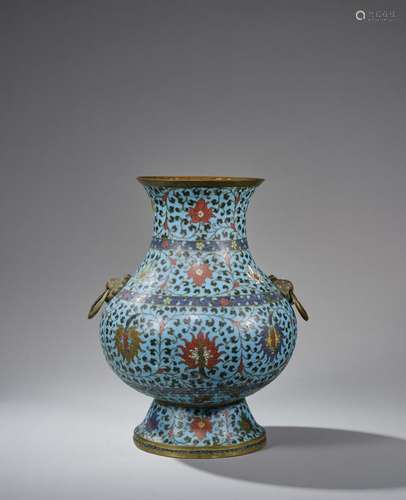 A CLOISONNÉ ENAMEL PEAR-SHAPED VASE, HU 17th century