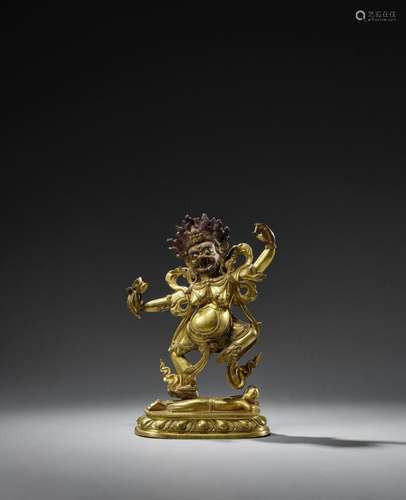 A GILT-BRONZE FIGURE OF A DAKINI 18th century