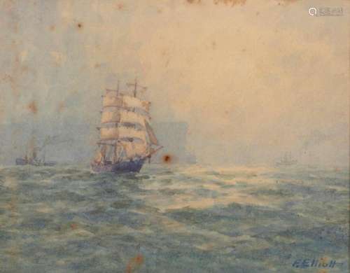 FREDERICK JAMES ELLIOTT (1864-1949) Two Watercolours of Ship...