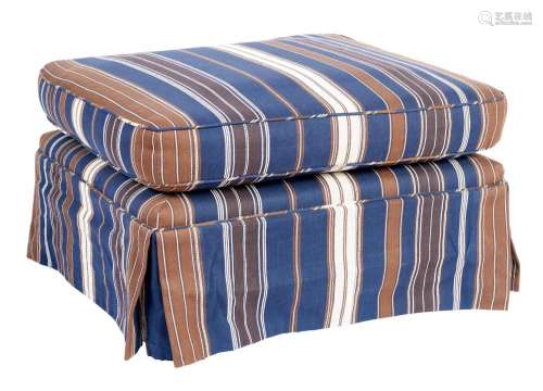 A SQUARE UPHOLSTERED OTTOMAN