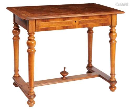 A LOUIS XIV WALNUT AND MARQUETRY SIDE TABLE