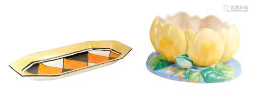 TWO ITEMS OF CLARICE CLIFF POTTERY