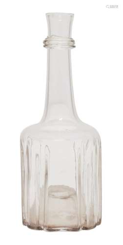 A GEORGIAN MOULDED GLASS DECANTER