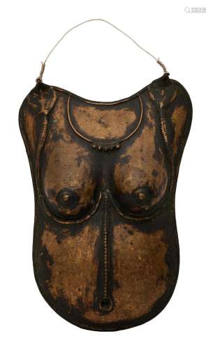 A SOUTH INDIAN BRONZE DANCER'S RITUAL BREAST PLATE