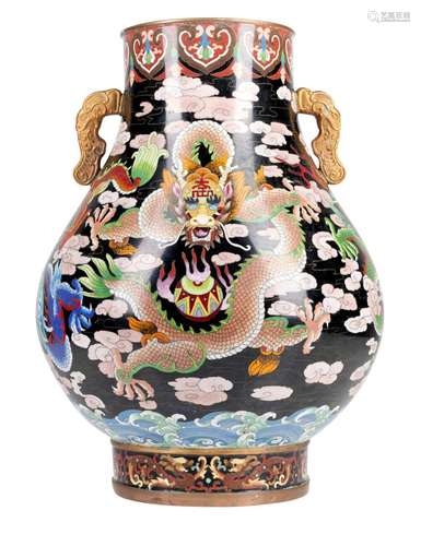 Chinese Dragon Cloisonne Vase