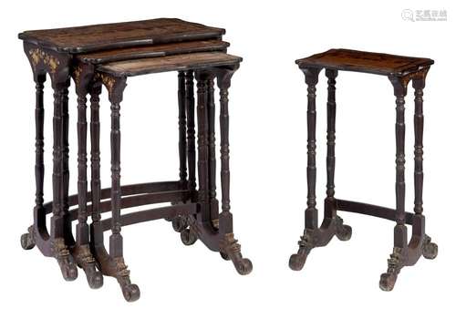 A SET OF CHINESE EXPORT LACQUER NESTING TABLES