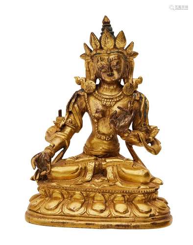 A TIBETAN GILT-BRONZE FIGURE OF WHITE TARA